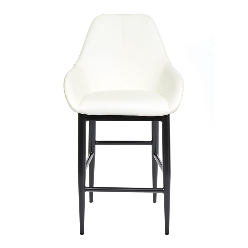 Furnishings' Mate CS T14-WH-MB Shindig Counter Stool In White PU On Standard Matte Black Base IMAGE 2