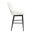  Furnishings' Mate CS T14-WH-MB Shindig Counter Stool In White PU On Standard Matte Black Base IMAGE 3