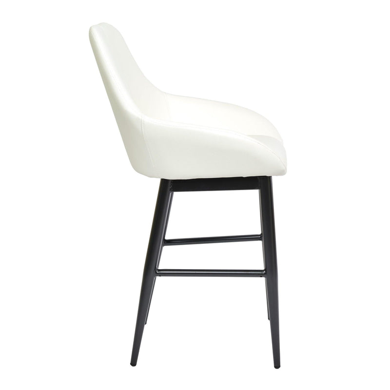 Furnishings' Mate CS T14-WH-MB Shindig Counter Stool In White PU On Standard Matte Black Base IMAGE 3