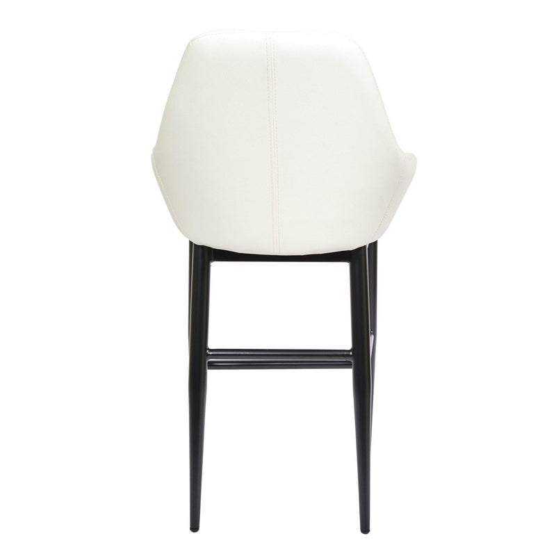 Furnishings' Mate CS T14-WH-MB Shindig Counter Stool In White PU On Standard Matte Black Base IMAGE 4