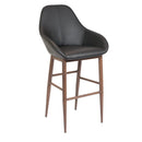 Furnishings' Mate BS T14-BL-BW Shindig Bar Stool In Black PU On Black Walnut Base IMAGE 1
