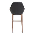  Furnishings' Mate BS T14-BL-BW Shindig Bar Stool In Black PU On Black Walnut Base IMAGE 4