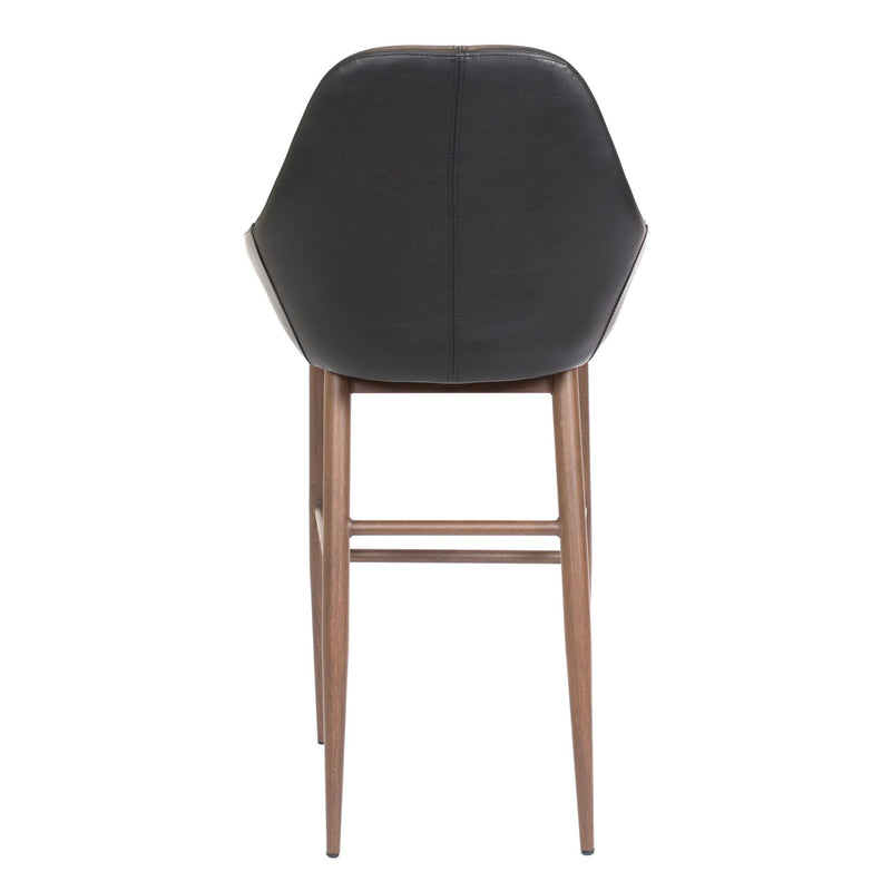 Furnishings' Mate BS T14-BL-BW Shindig Bar Stool In Black PU On Black Walnut Base IMAGE 4