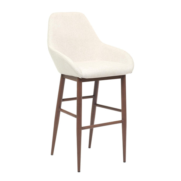 Furnishings' Mate BS T14-DF-BW Shindig Bar Stool In Dove Fabric On Black Walnut Base IMAGE 1