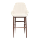  Furnishings' Mate BS T14-DF-BW Shindig Bar Stool In Dove Fabric On Black Walnut Base IMAGE 2