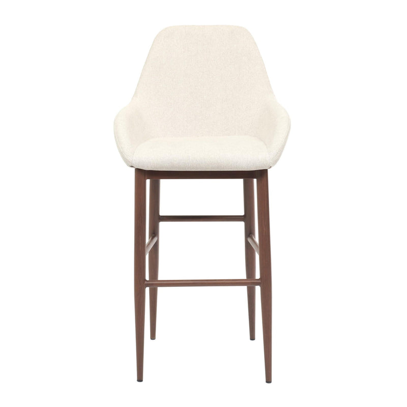 Furnishings' Mate BS T14-DF-BW Shindig Bar Stool In Dove Fabric On Black Walnut Base IMAGE 2