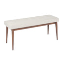  Furnishings' Mate E55-DF-BW Carrie Bench In Dove Fabric On Black Walnut Base IMAGE 1