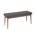  Furnishings' Mate E55-GF-BW Carrie Bench In Graphite Fabric On Black Walnut Base IMAGE 1