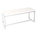  Furnishings' Mate E30-WH-SS Narrow Bench In White PU On Stainless Steel Base IMAGE 1