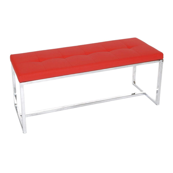 Furnishings' Mate E30-RD-SS Narrow Bench In Red PU On Stainless Steel Base IMAGE 1