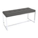  Furnishings' Mate E30-FR-SS Narrow Bench In Grey PU On Stainless Steel Base IMAGE 1