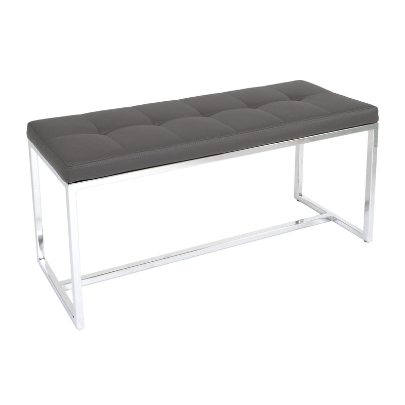 Furnishings' Mate E30-FR-SS Narrow Bench In Grey PU On Stainless Steel Base IMAGE 1