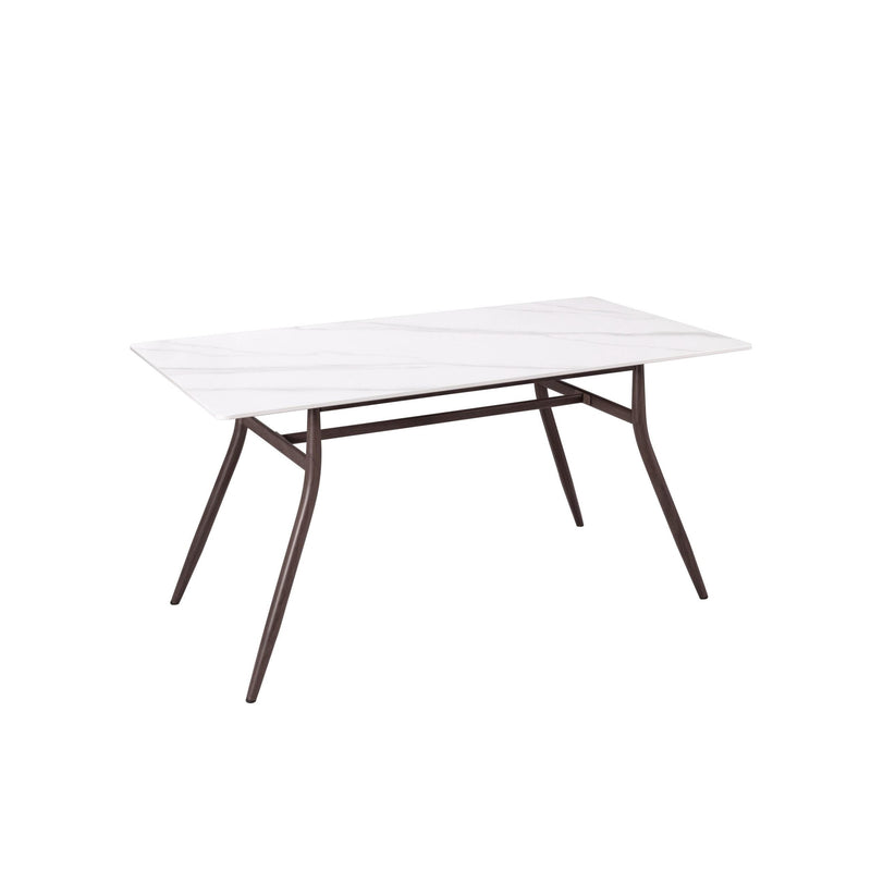 Furnishings' Mate DT-Y02-DT-STN1 W Caribou Rectangular Dining Table With White Sintered Stone IMAGE 1