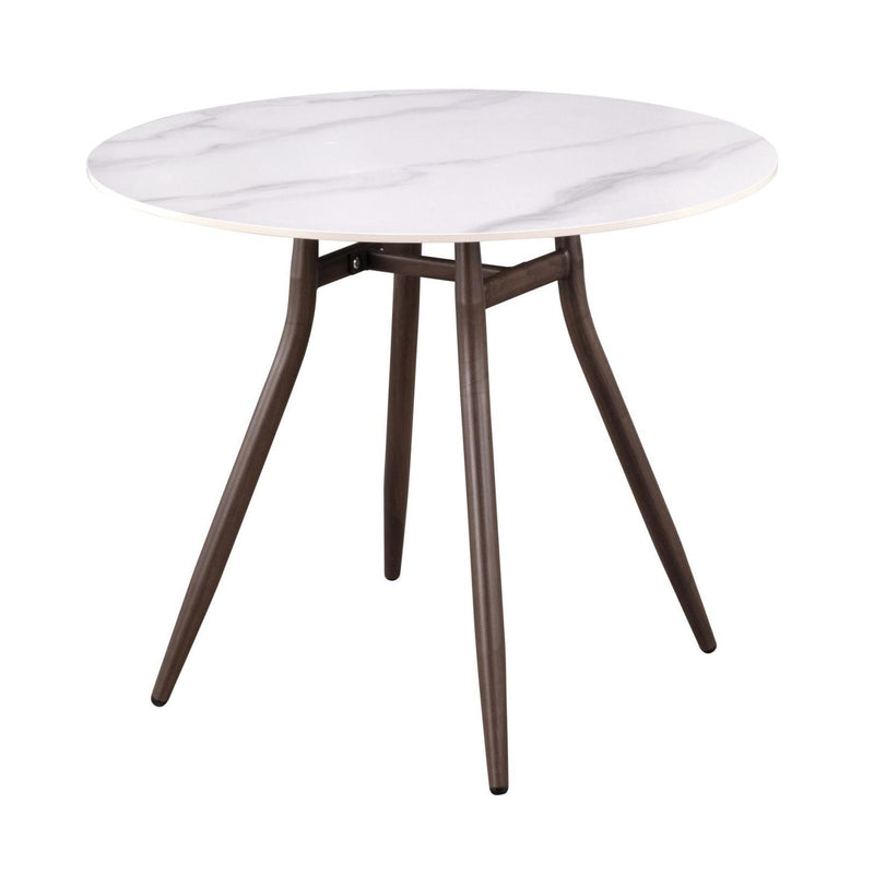 Furnishings' Mate DT-Y03-DT-STN1 W Caribou Round Dining Table With White Sintered Stone Top IMAGE 1