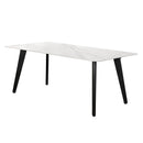  Furnishings' Mate DT-C23-DT-STN1 W Carli Dining Table With White Sintered Stone Top IMAGE 1