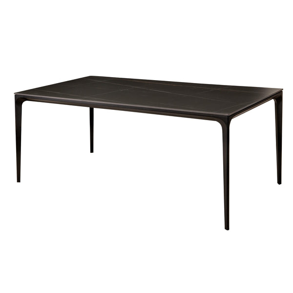 Furnishings' Mate DT 1088-1 Ryan Table (Large) W/ Black Sintered Stone Top And Aluminum Matte Black Base IMAGE 1