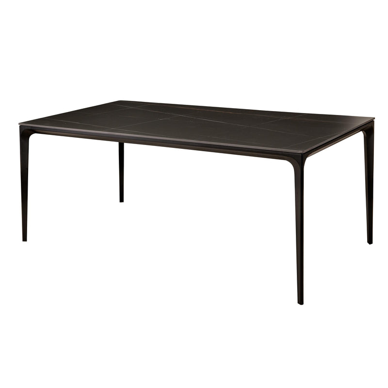 Furnishings' Mate DT 1088-1 Ryan Table (Large) W/ Black Sintered Stone Top And Aluminum Matte Black Base IMAGE 1