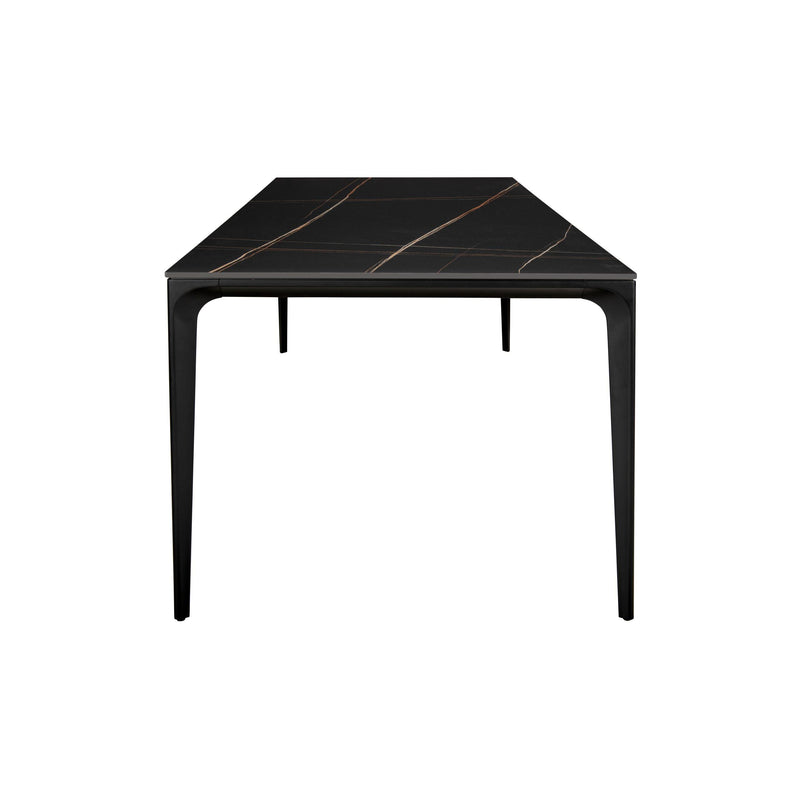 Furnishings' Mate DT 1088-1 Ryan Table (Large) W/ Black Sintered Stone Top And Aluminum Matte Black Base IMAGE 2