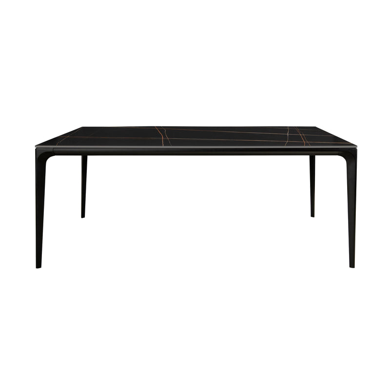 Furnishings' Mate DT 1088-1 Ryan Table (Large) W/ Black Sintered Stone Top And Aluminum Matte Black Base IMAGE 3