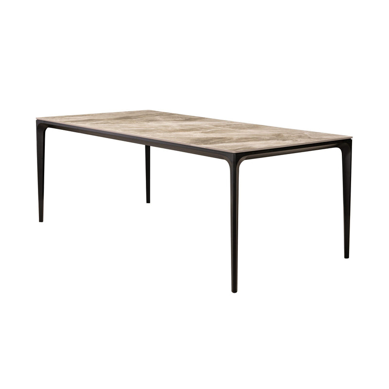 Furnishings' Mate DT 1088-2 Ryan Table (Large) W/ Beige Sintered Stone Top And Aluminum Matte Black Base IMAGE 1