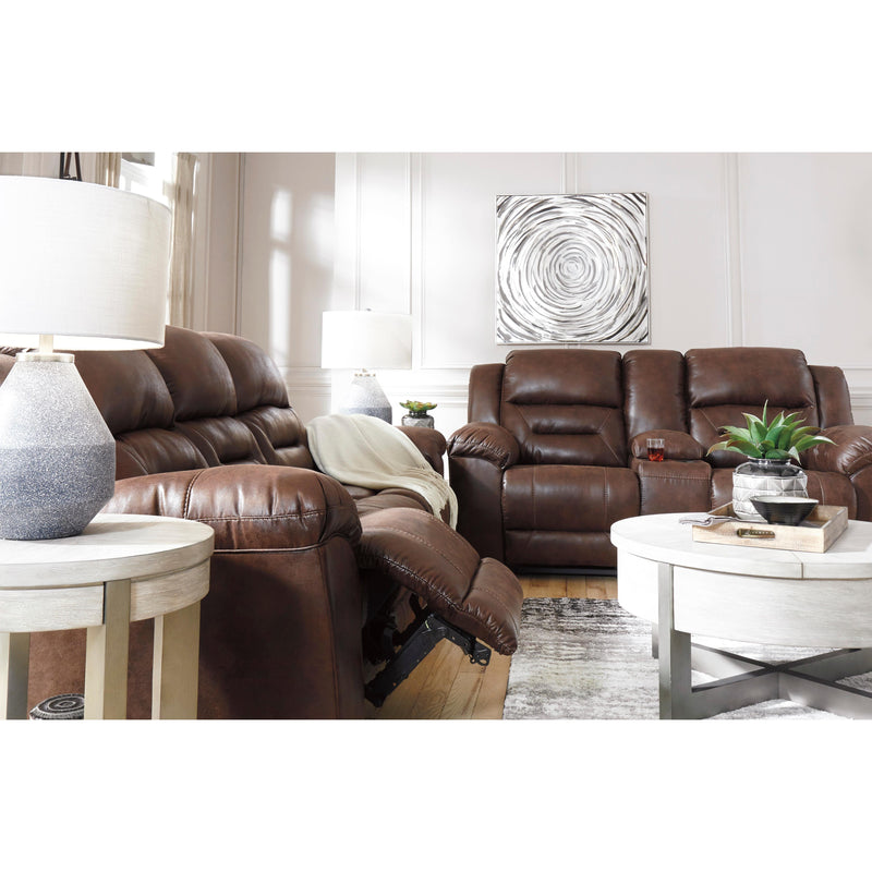 Signature Design by Ashley Stoneland Reclining Leather Look Loveseat with Console 3990494C IMAGE 7