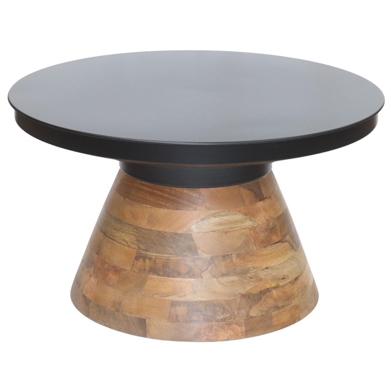 !nspire Boden 301-229BK Round Coffee Table - Black and Walnut IMAGE 4