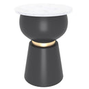 !nspire Alora 501-924WT Accent Table - Black and White and Brushed Gold IMAGE 1