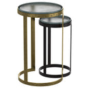 !nspire Ares 501-098GL_BK 2 pc Accent Table Set - Black and Antique Gold IMAGE 4