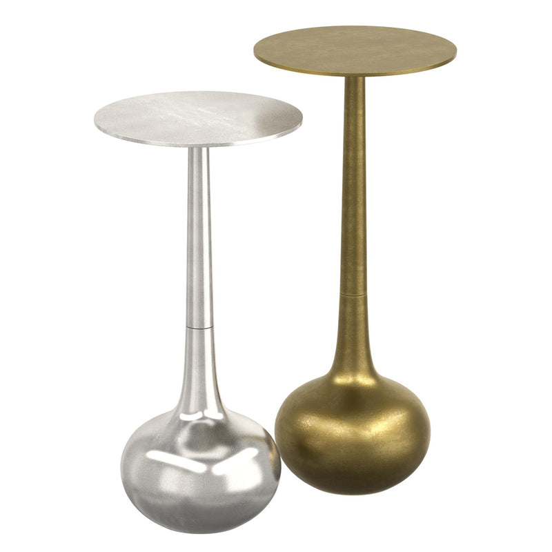 !nspire Sylas 501-100GL_CH 2pc Accent Table Set - Antique Gold and Silver IMAGE 1