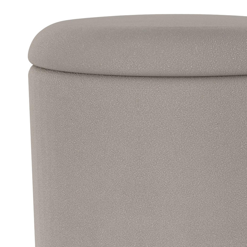 Worldwide Home Furnishings Alya 402-131GY Round Storage Ottoman - Warm Grey and Natural IMAGE 4