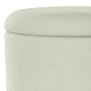 Worldwide Home Furnishings Alya 402-131WT Round Storage Ottoman - White and Natural IMAGE 4