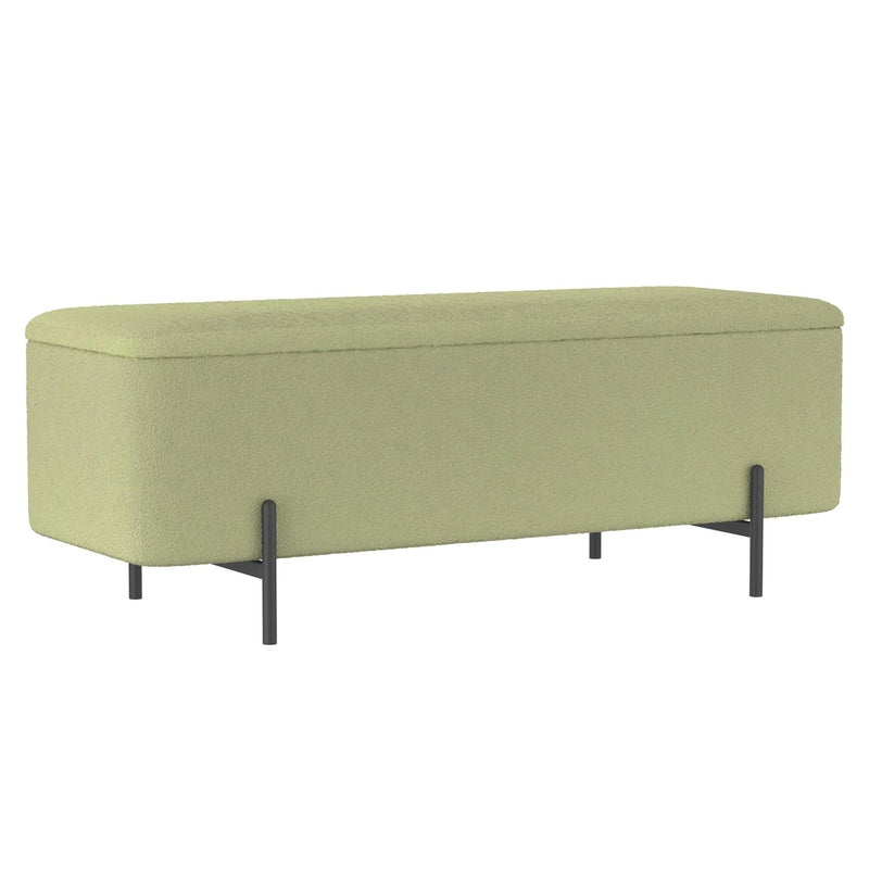 Worldwide Home Furnishings Erzo 402-136SG Storage Ottoman Bench - Sage and Black IMAGE 1