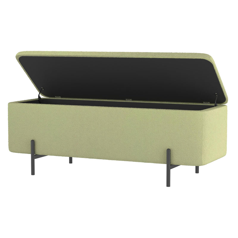 Worldwide Home Furnishings Erzo 402-136SG Storage Ottoman Bench - Sage and Black IMAGE 3