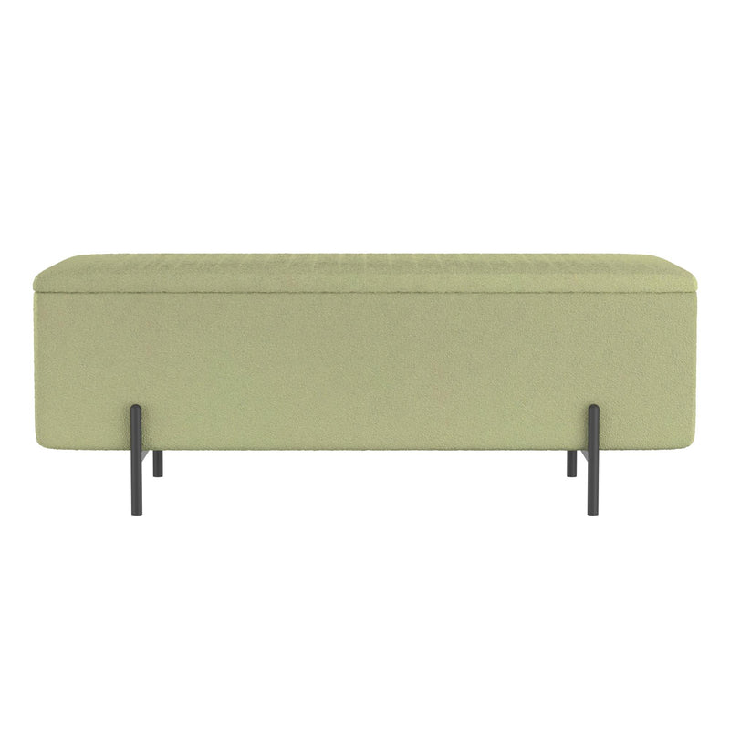 Worldwide Home Furnishings Erzo 402-136SG Storage Ottoman Bench - Sage and Black IMAGE 5