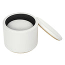 !nspire Cecily 402-951IV 2 pc Round Ottoman w/Storage - Ivory Boucle IMAGE 3