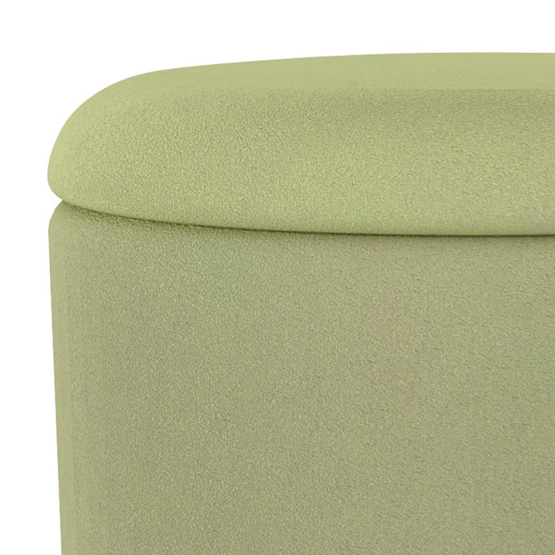 Worldwide Home Furnishings Alya 402-131SG Round Storage Ottoman - Sage and Natural IMAGE 4