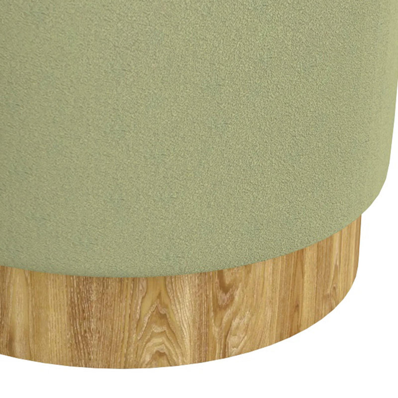 Worldwide Home Furnishings Alya 402-131SG Round Storage Ottoman - Sage and Natural IMAGE 5