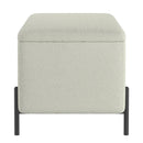 Worldwide Home Furnishings Erzo 402-136WT Storage Ottoman Bench - White and Black IMAGE 4