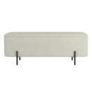 Worldwide Home Furnishings Erzo 402-136WT Storage Ottoman Bench - White and Black IMAGE 5