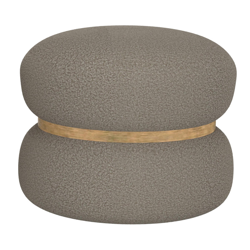 !nspire Cecily 402-951WGY 2pc Round Ottoman w/Storage - Warm Grey Boucle IMAGE 5