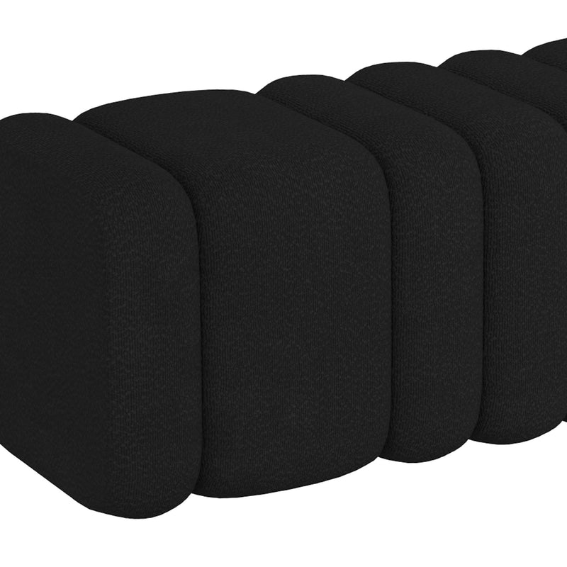 Worldwide Home Furnishings Rigel 402-133BK Large Ottoman Bench - Black Boucle IMAGE 3