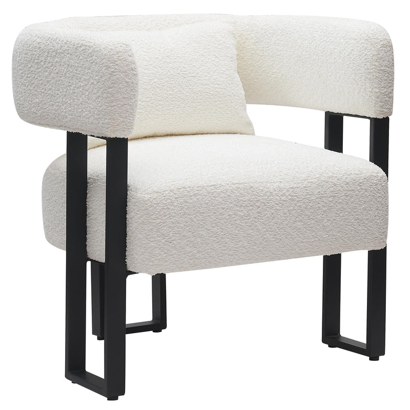 !nspire Scarlet 403-108IV Accent Chair - Ivory Boucle and Black IMAGE 1