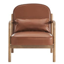 !nspire Fani 403-926SD Accent Chair, Faux Leather - Saddle and Walnut IMAGE 5