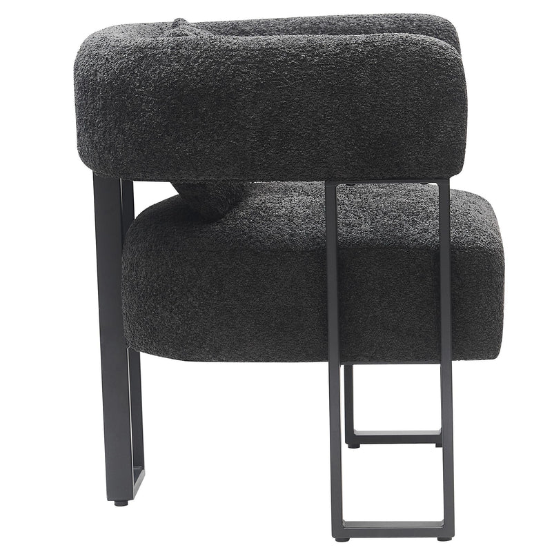 !nspire Scarlet 403-108CH Accent Chair - Charcoal Boucle and Black IMAGE 4