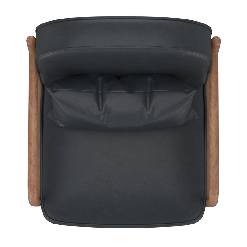 !nspire Fani 403-926BLK Accent Chair, Faux Leather - Black and Walnut IMAGE 6