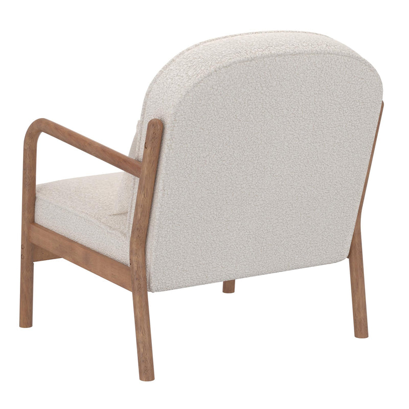 !nspire Fani 403-926WT Accent Chair, Fabric - White Boucle and Walnut IMAGE 3