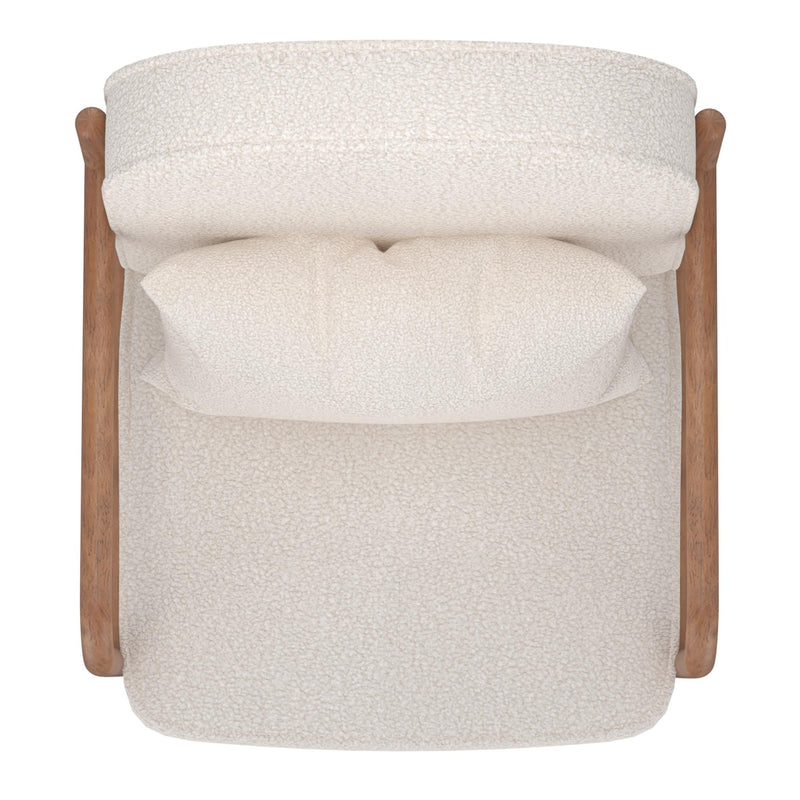 !nspire Fani 403-926WT Accent Chair, Fabric - White Boucle and Walnut IMAGE 6