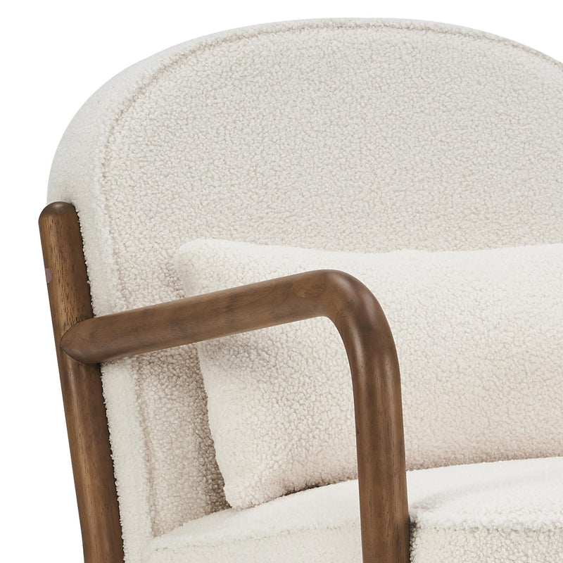 !nspire Fani 403-926WT Accent Chair, Fabric - White Boucle and Walnut IMAGE 7