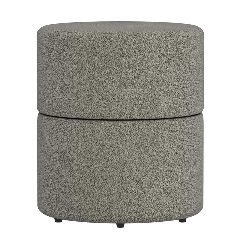 !nspire Novar 402-670WGY Round Ottoman - Warm Grey Boucle IMAGE 3