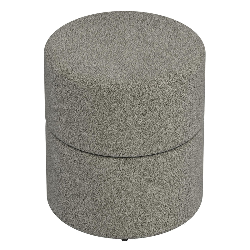 !nspire Novar 402-670WGY Round Ottoman - Warm Grey Boucle IMAGE 4